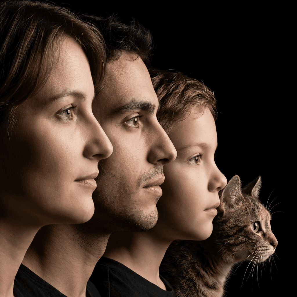 Портрет поколений: результат ИИ обработки (1) в категории Студийное | AiPixia