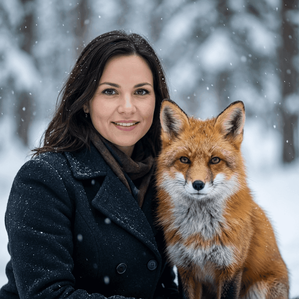 Зимний портрет с лисой в лесу: результат ИИ обработки (1) в категории Портрет | AiPixia